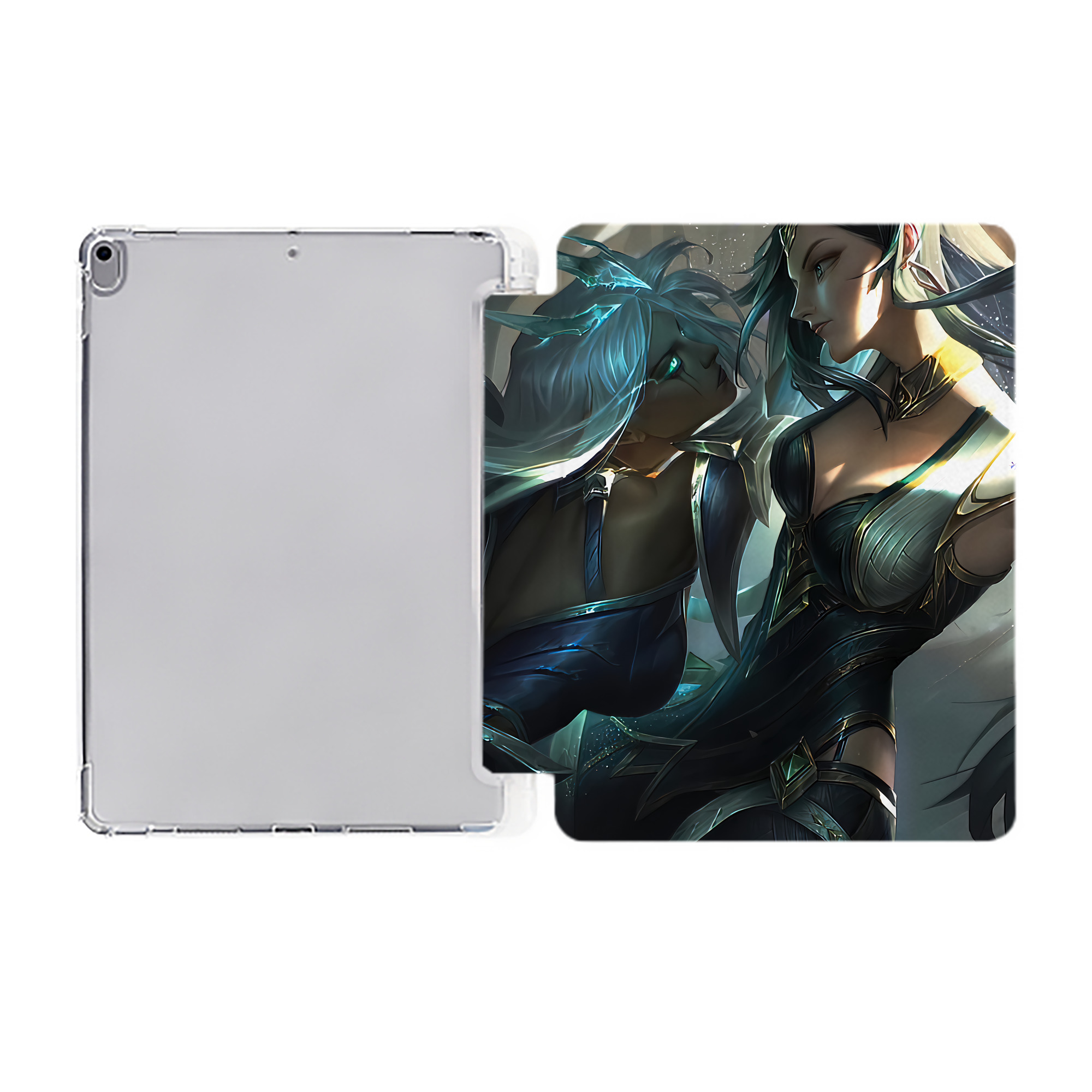 （画像用） リーグ・オブ・レジェンド League of Legends LOL IPad ケース ペン収納付き 三つ折りスタンド PUレザー×シリコン 対応機種9.5/10.5/10.9インチ
